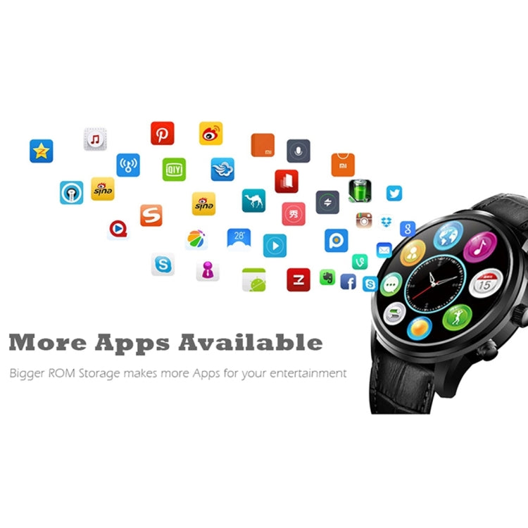 X5 Plus Smart Watch Phone, 1GB+8GB, 1.39 inch OLED Screen Android 5.1 MTK6580 Quad Core, Genuine Cowhide Leather Watch Band, Network: 3G, Support Heart Rate Monitor & Pedometer & GPS & WiFi & Bluetooth