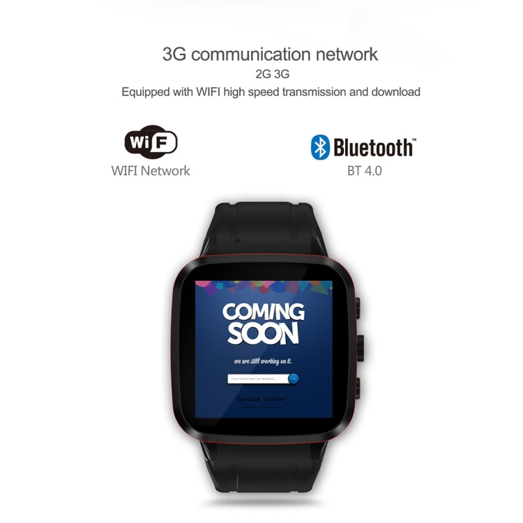 N8 Smart Watch Phone, 1GB+8GB, 1.54 inch IPS Screen Android 5.1 MTK6580 Quad Core 1.3GHz, Silicone Watch Band, Bluetooth4.0, Network: 3G, Support Heart Rate Monitor & Pedometer & GPS & WiFi & Music