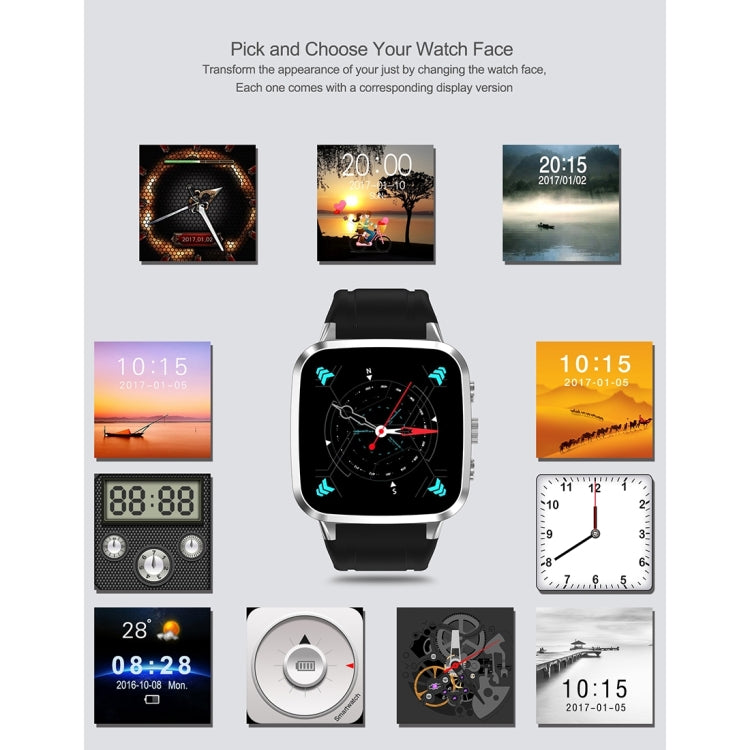 N8 Smart Watch Phone, 1GB+8GB, 1.54 inch IPS Screen Android 5.1 MTK6580 Quad Core 1.3GHz, Silicone Watch Band, Bluetooth4.0, Network: 3G, Support Heart Rate Monitor & Pedometer & GPS & WiFi & Music