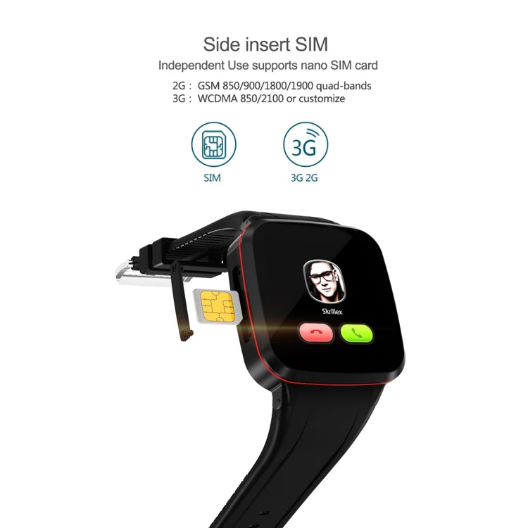 N8 Smart Watch Phone, 1GB+8GB, 1.54 inch IPS Screen Android 5.1 MTK6580 Quad Core 1.3GHz, Silicone Watch Band, Bluetooth4.0, Network: 3G, Support Heart Rate Monitor & Pedometer & GPS & WiFi & Music