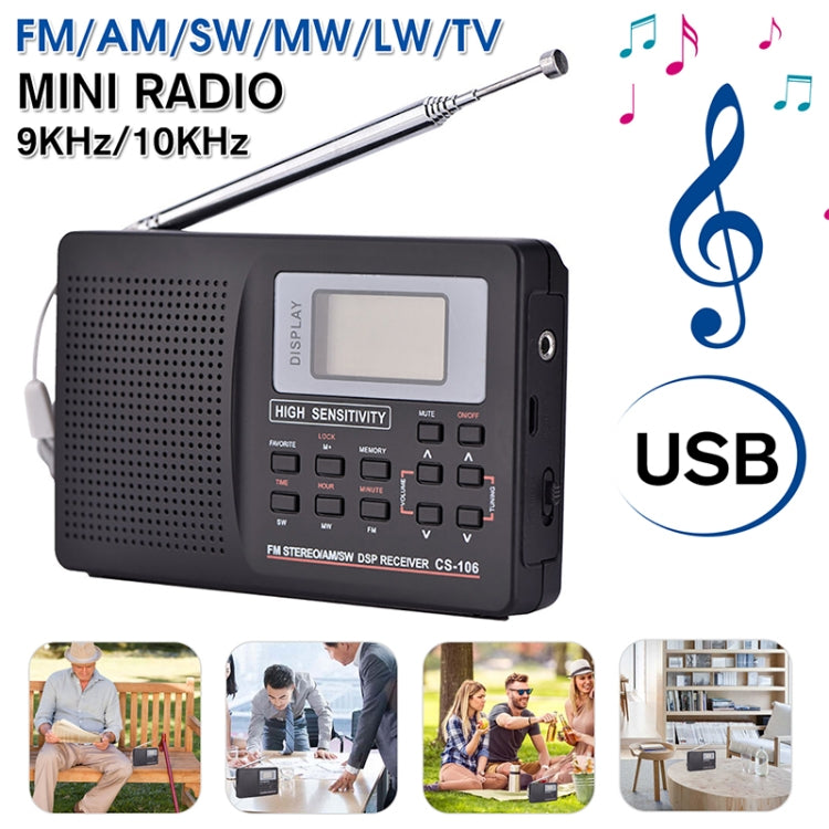 CS-106 10KHZ Multifunctional Full Band Digital Demodulation Stereo Radio Receiver