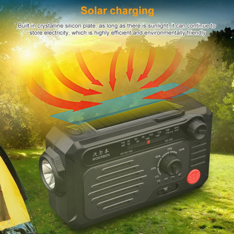KK-228 Multifunctional Solar Power Hand Generator Radio Outdoor Emergency Disaster Prevention