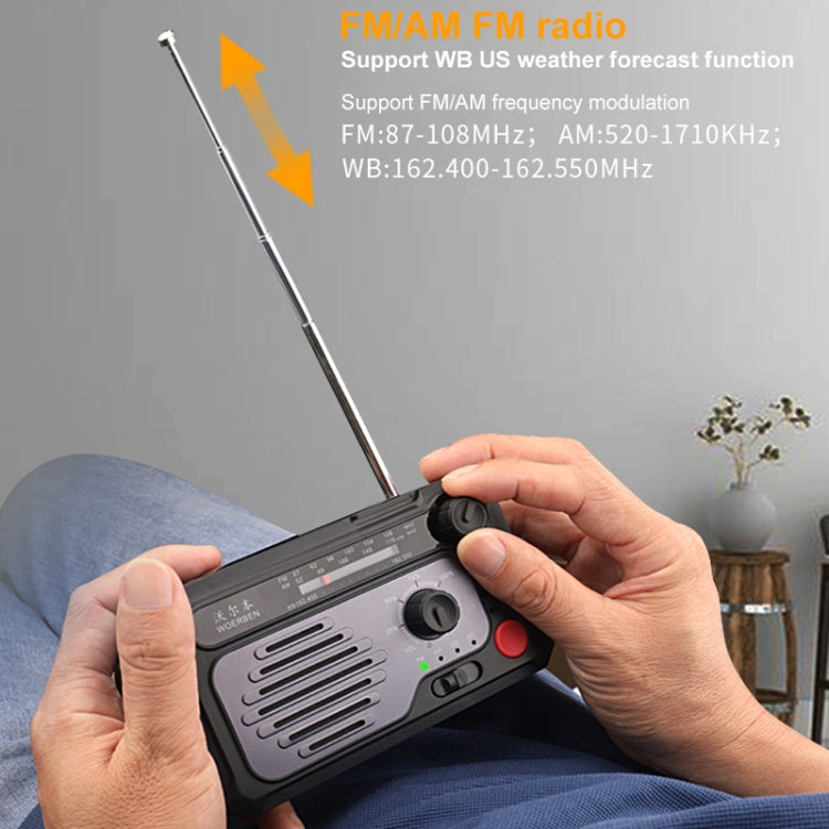 KK-228 Multifunctional Solar Power Hand Generator Radio Outdoor Emergency Disaster Prevention