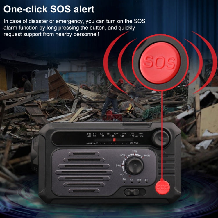 KK-228 Multifunctional Solar Power Hand Generator Radio Outdoor Emergency Disaster Prevention