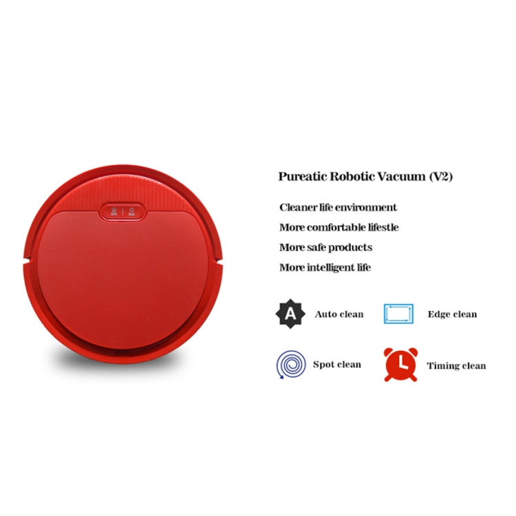 iiutec-V2 1200Pa Large Suction Self-rechargeable Smart Household Vacuum Cleaner Clean Robot, Support Phone APP Control