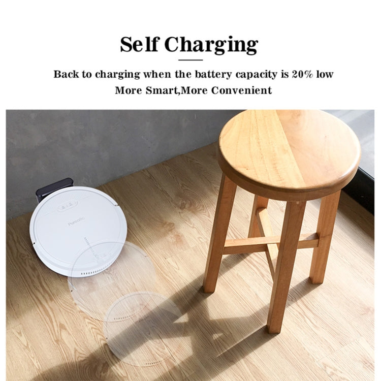 iiutec-V2 1200Pa Large Suction Self-rechargeable Smart Household Vacuum Cleaner Clean Robot, Support Phone APP Control