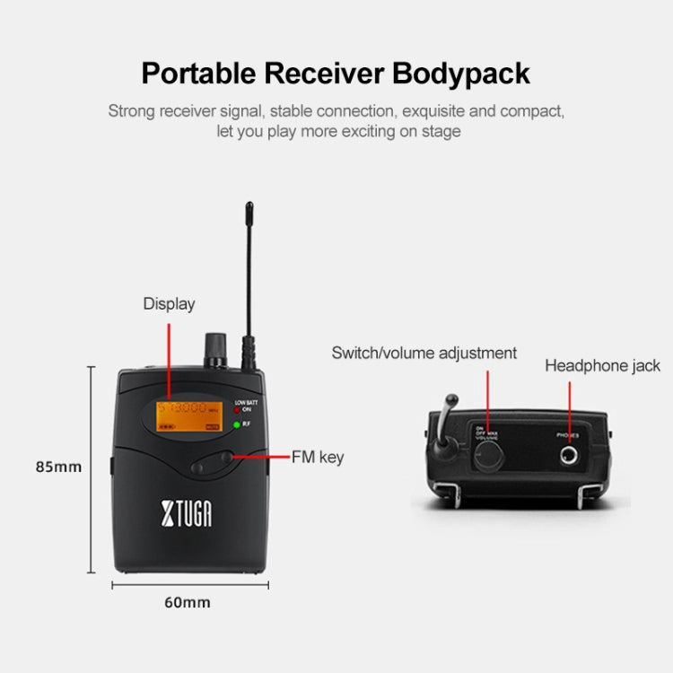 XTUGA IEM1200 Wireless Transmitter 6 Bodypack Stage Singer In-Ear Monitor System