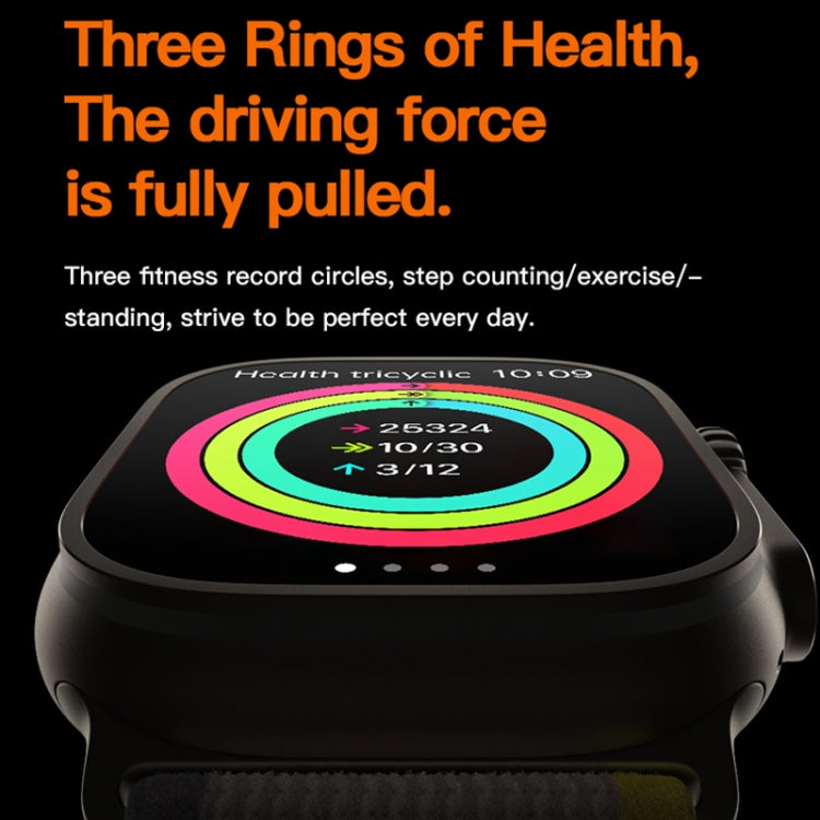 T800 Ultra 1.99 inch Silicone Band Smart Watch Support Heart Rate / ECG (Black)