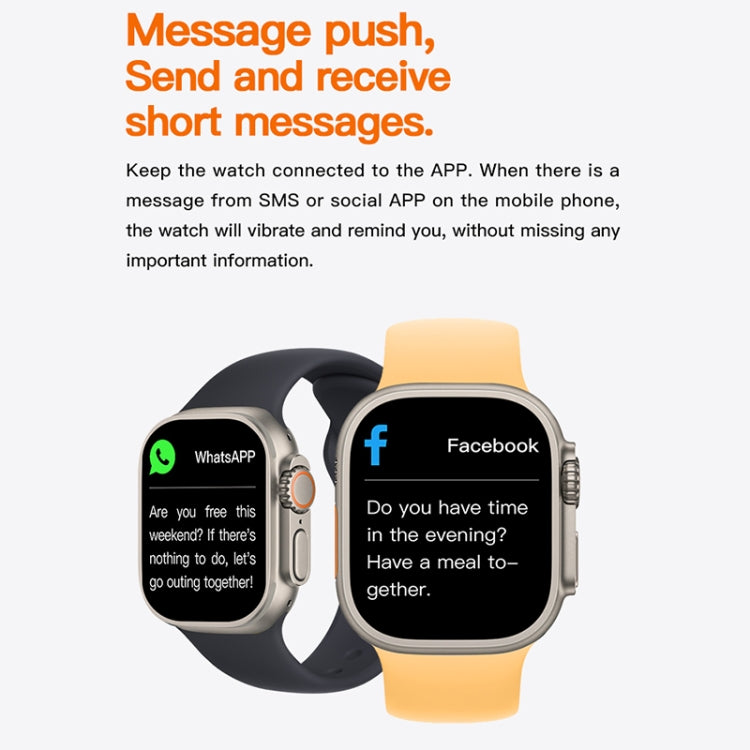 T800 Ultra 1.99 inch Ocean Silicone Band Smart Watch Support Heart Rate / ECG
