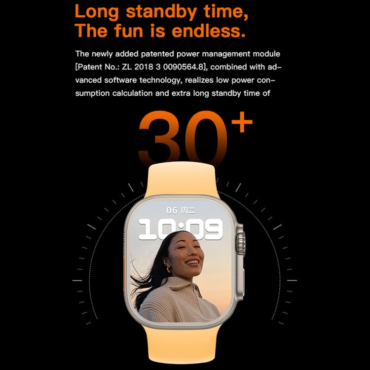 T800 Ultra 1.99 inch Ocean Silicone Band Smart Watch Support Heart Rate / ECG