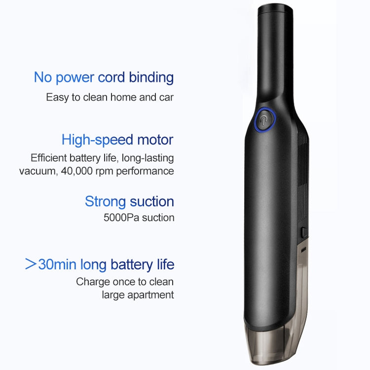 Upgrade Car / Household Wireless Portable 120W Handheld Powerful Vacuum Cleaner