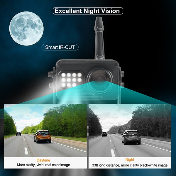 CS12 7 inch IP69K Waterproof Car Digital Wireless Rear-view Monitor, Support Dual-channel Recording / Online Playback