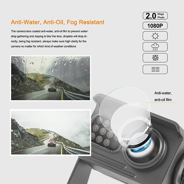 CS12 7 inch IP69K Waterproof Car Digital Wireless Rear-view Monitor, Support Dual-channel Recording / Online Playback