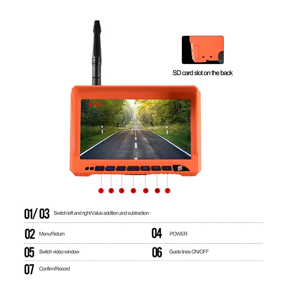 CS11A 7 inch IP69K Waterproof Car Digital Wireless Rear-view Monitor