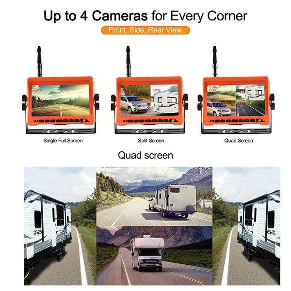 CS11A 7 inch IP69K Waterproof Car Digital Wireless Rear-view Monitor