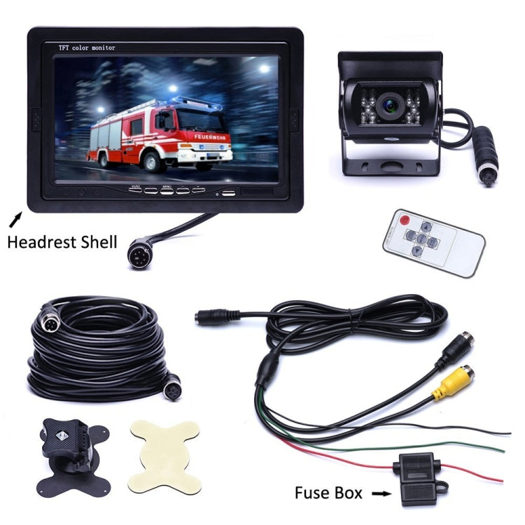 F0505 7 inch HD Car 18 IR LEDs Backup Camera Rearview Mirror Monitor, with 10m Cable