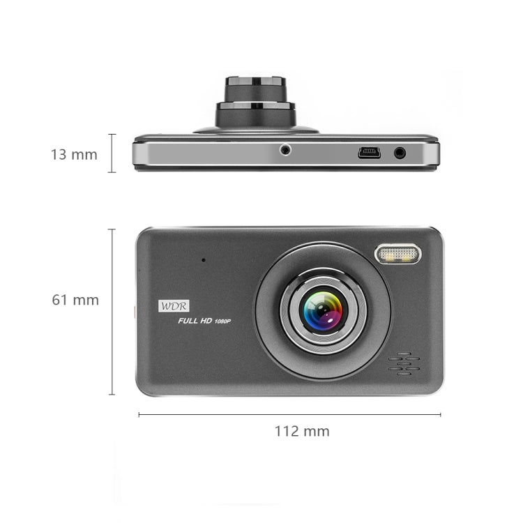 T2007 4 inch 170 Degrees Wide Angle Full HD 1080P Video Car DVR, Support TF Card / Motion Detection / Loop Recording