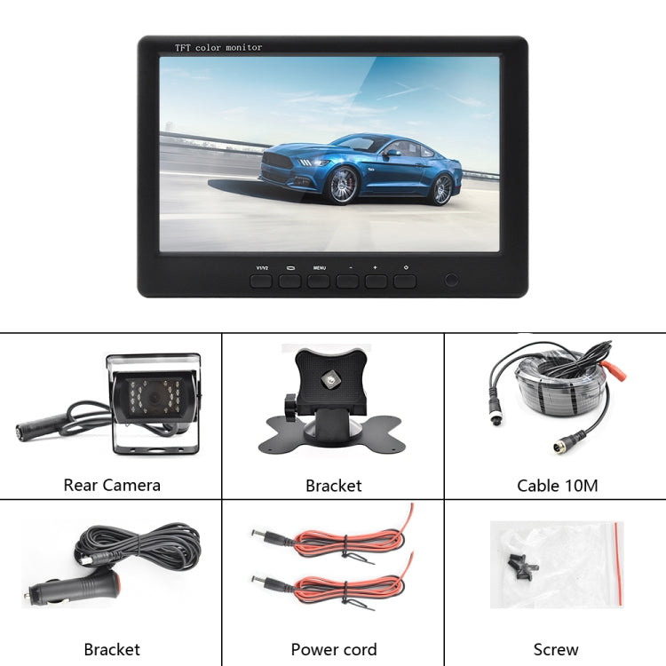 T2027 7 inch HD Night Vision Car Rear View Backup Single Cameras Rearview Monitor