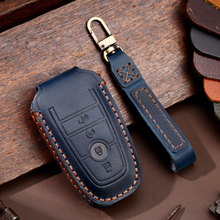 For Ford F-150 4-button C072 Car Key Leather Protective Case