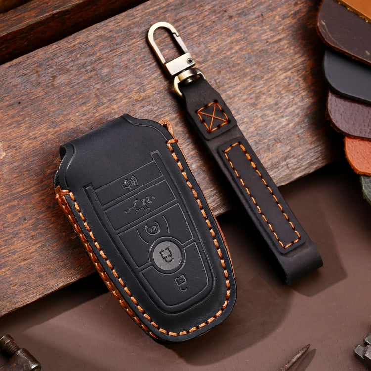 For Ford F-150 5-button C073 Car Key Leather Protective Case