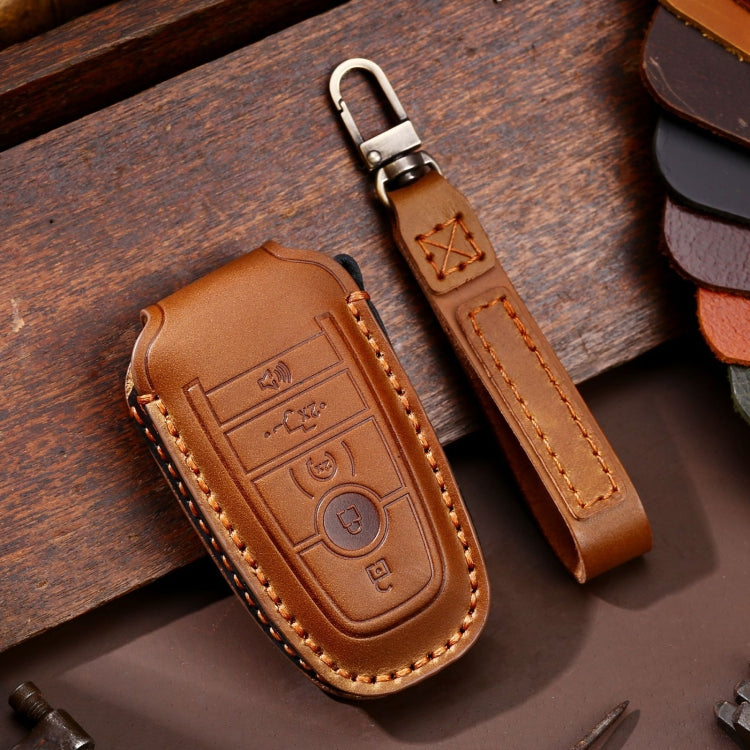 For Ford F-150 5-button C073 Car Key Leather Protective Case