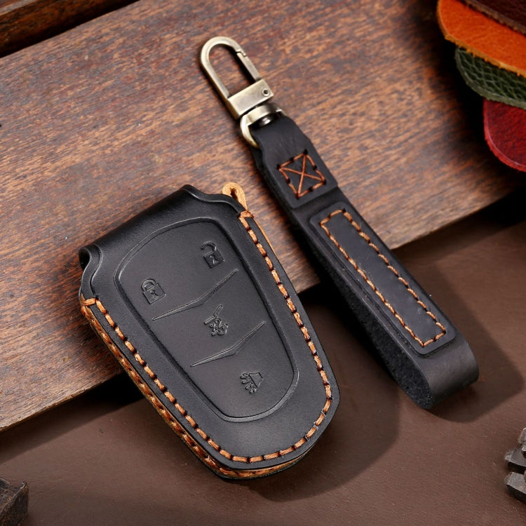 For Cadillac / CT5 / CT6 / XT6 4-button C086 Car Key Leather Protective Case