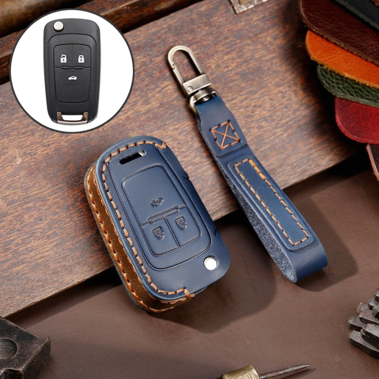 For Chevrolet Folding Hallmo Car Cowhide Leather Key Protective Cover Key Case