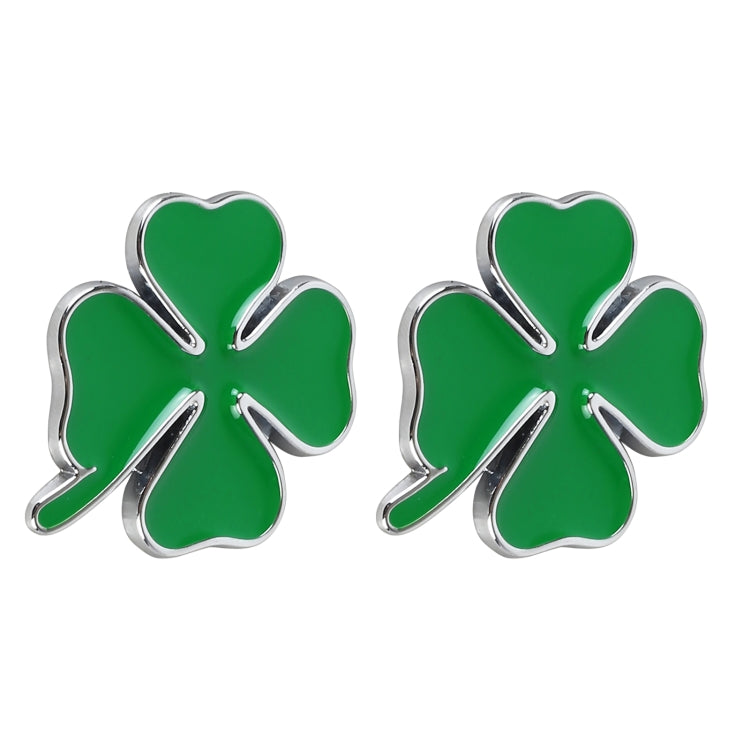 2pcs Four Leaf Clover Luck Symbol Badge Labeling Sticker Styling Car Decoration, Size: 2x2x0.2cm