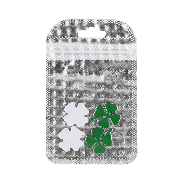 2pcs Four Leaf Clover Luck Symbol Badge Labeling Sticker Styling Car Decoration, Size: 2x2x0.2cm