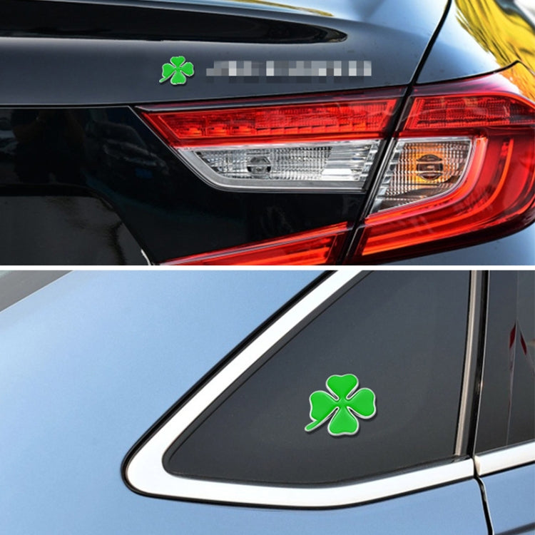 2pcs Four Leaf Clover Luck Symbol Badge Labeling Sticker Styling Car Decoration, Size: 2x2x0.2cm