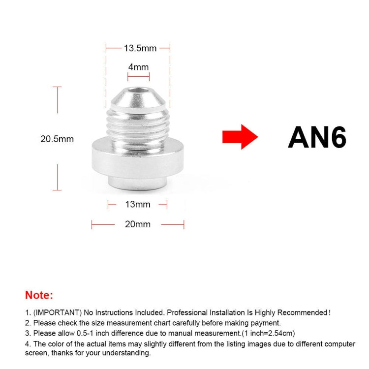 AN6 Car Oil Pipe Joint Breathable Pot Connector