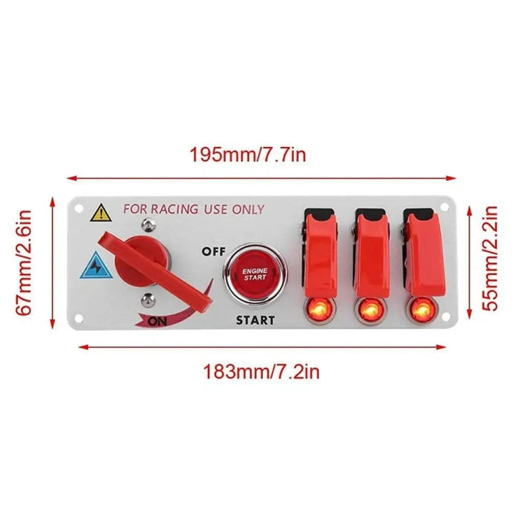 12V Racing Car LED Ignition Switch One Key Start Combination Panel