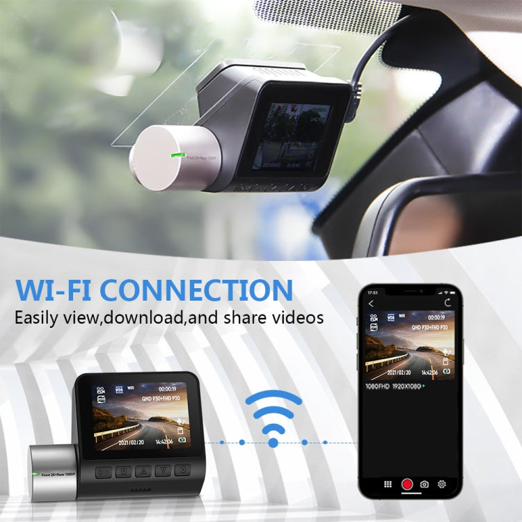 V50 2.0 inch ISP Display Dual-lens 2K Car Dash Camera Driving Recorder