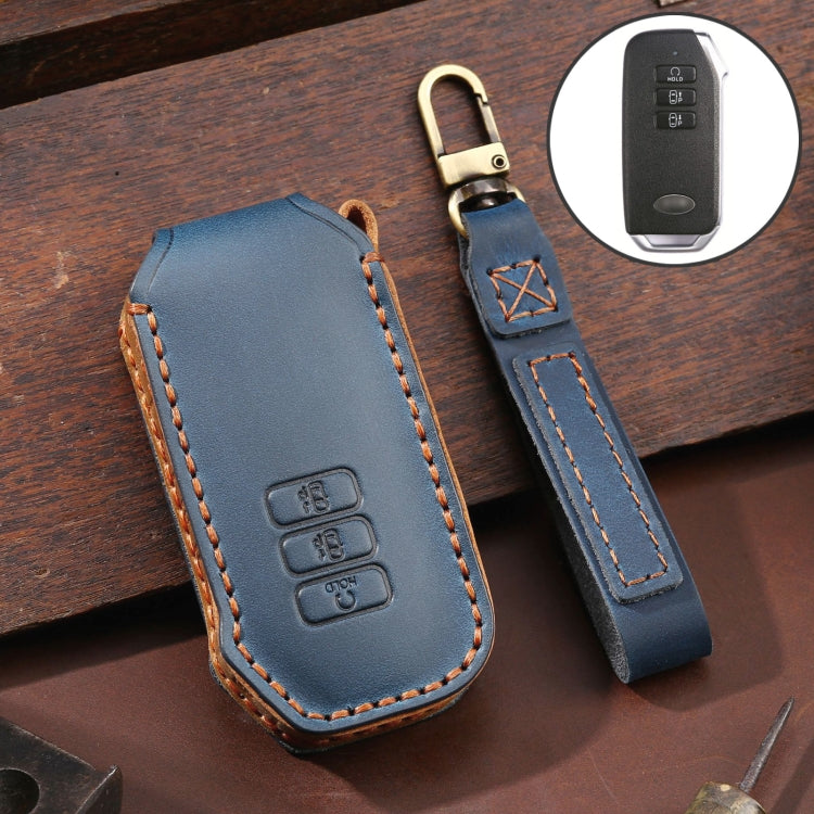 For Kia 3-button Hallmo Car Cowhide Leather Key Protective Cover Key Case