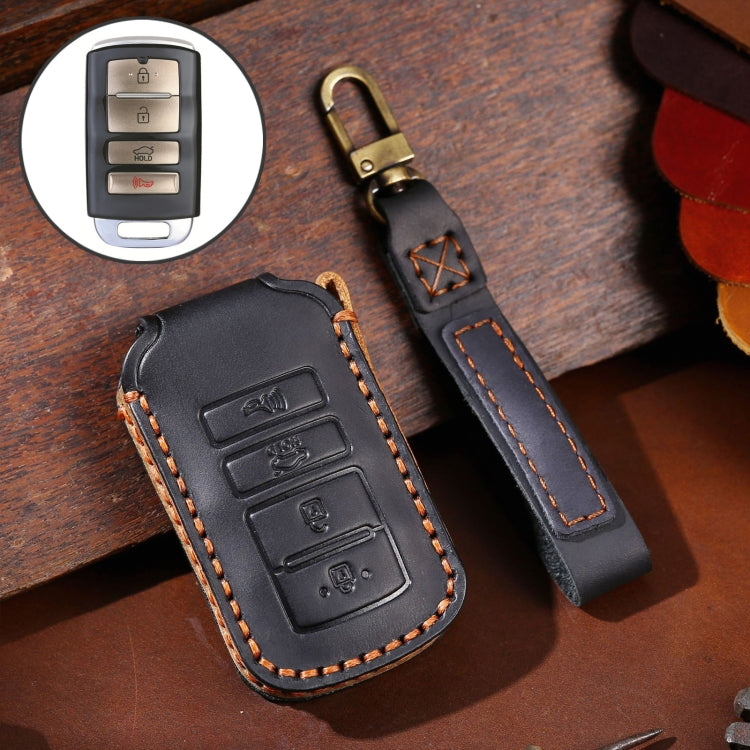 For Kia K4 Hallmo Car Cowhide Leather Key Protective Cover Key Case