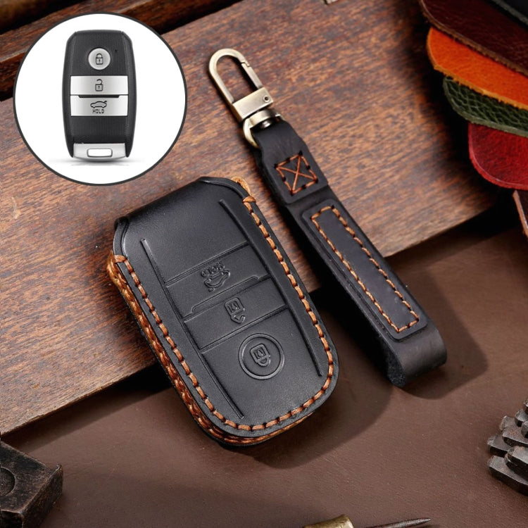 For Kia Sportage R / K5 / K4 / K2 / KX3 Hallmo A Style Car Cowhide Leather Key Protective Cover Key Case