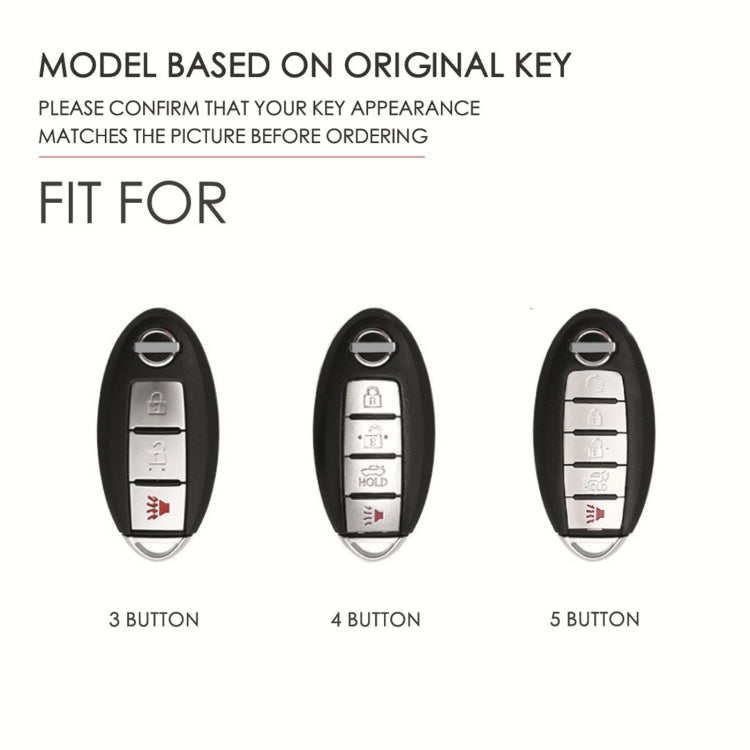 For Nissan 4-button Horn Hallmo Car Cowhide Leather Key Protective Cover Key Case