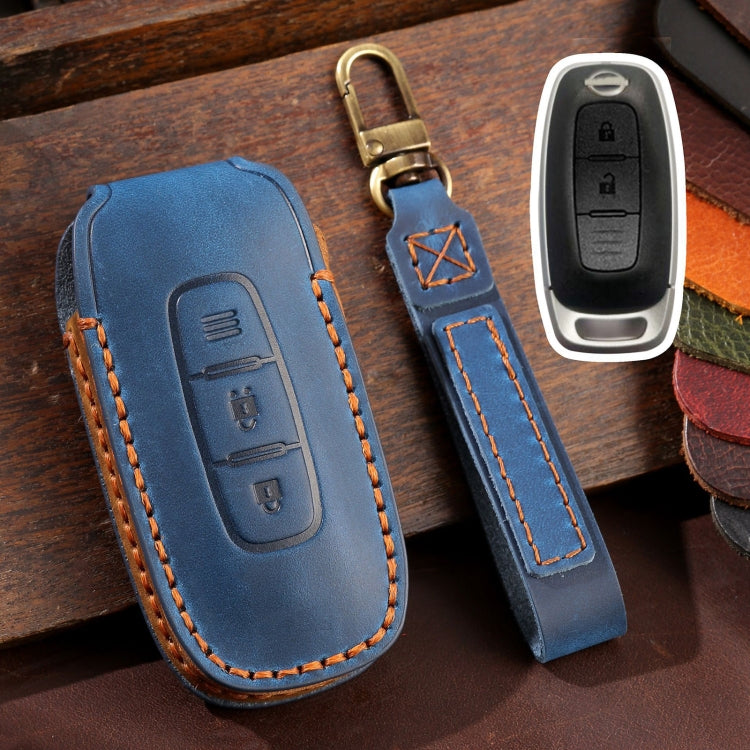 For Nissan Teana / Ariya 2-button Hallmo Car Cowhide Leather Key Protective Cover Key Case