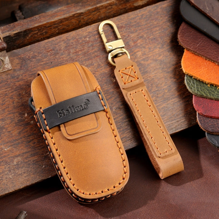 For Nissan Teana / Ariya 3-button Tail Box Hallmo Car Cowhide Leather Key Protective Cover Key Case