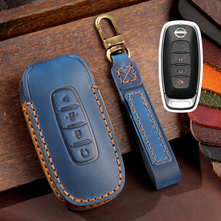 For Nissan Teana / Ariya 4-button Start Hallmo Car Cowhide Leather Key Protective Cover Key Case