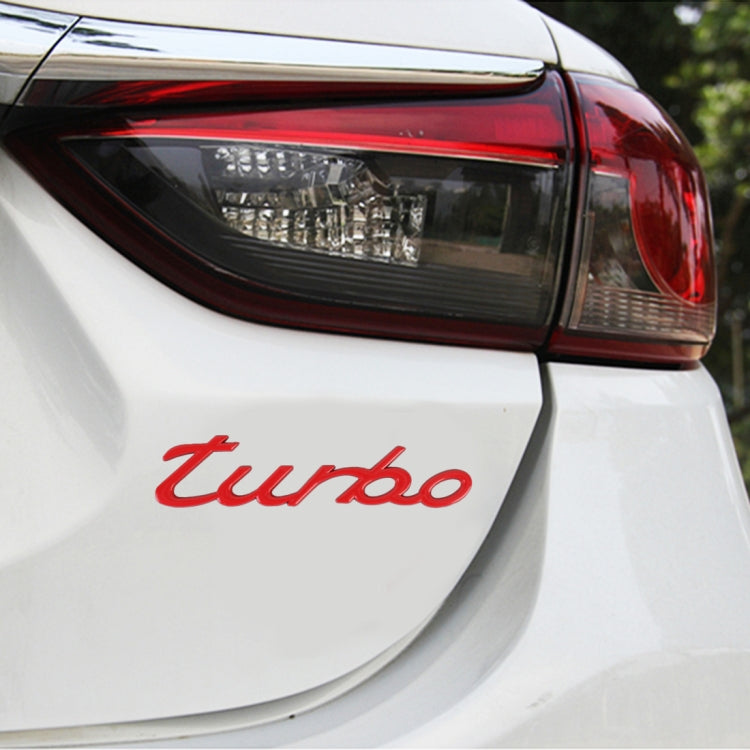 Car TURBO Personalized Aluminum Alloy Decorative Stickers, Size: 13x3x0.3cm