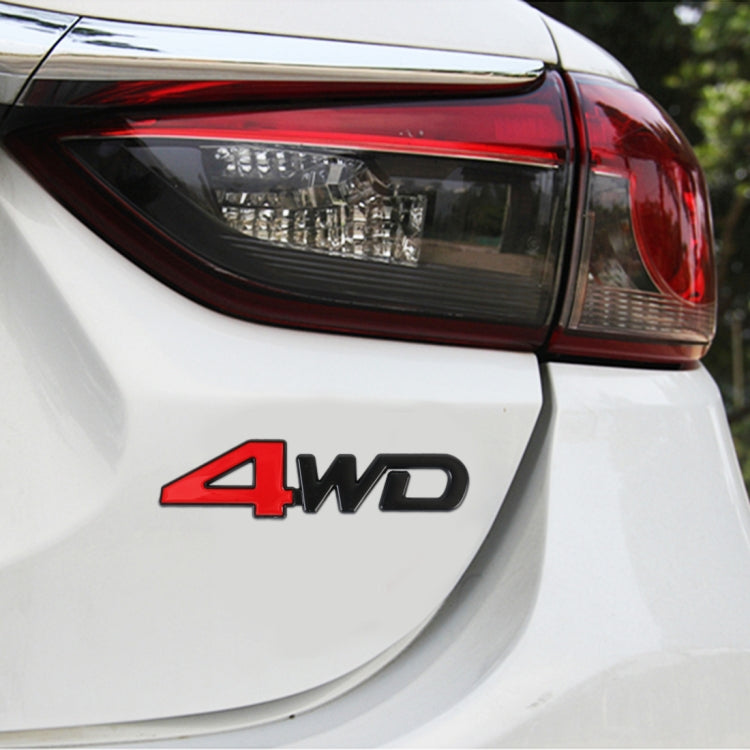 Car 4WD Personalized Aluminum Alloy Decorative Stickers, Size: 13x3.5x0.3cm