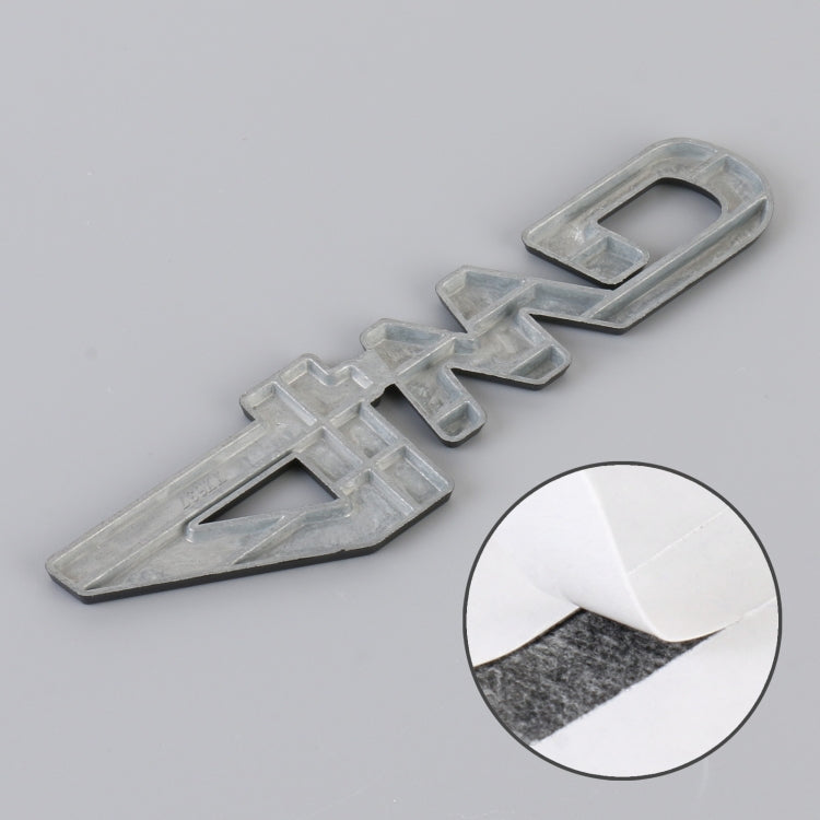 Car 4WD Personalized Aluminum Alloy Decorative Stickers, Size: 13x3.5x0.3cm
