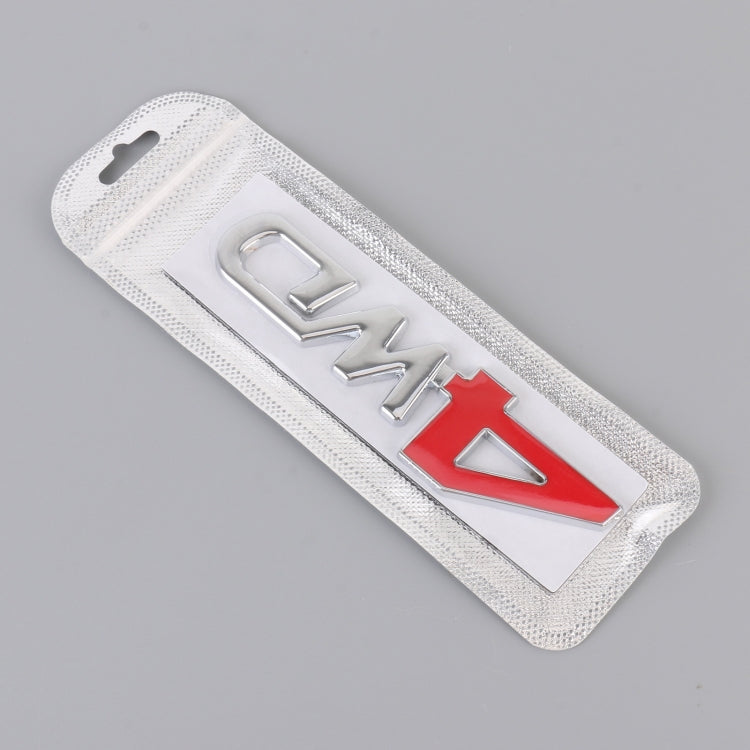 Car 4WD Personalized Aluminum Alloy Decorative Stickers, Size: 13x3.5x0.3cm
