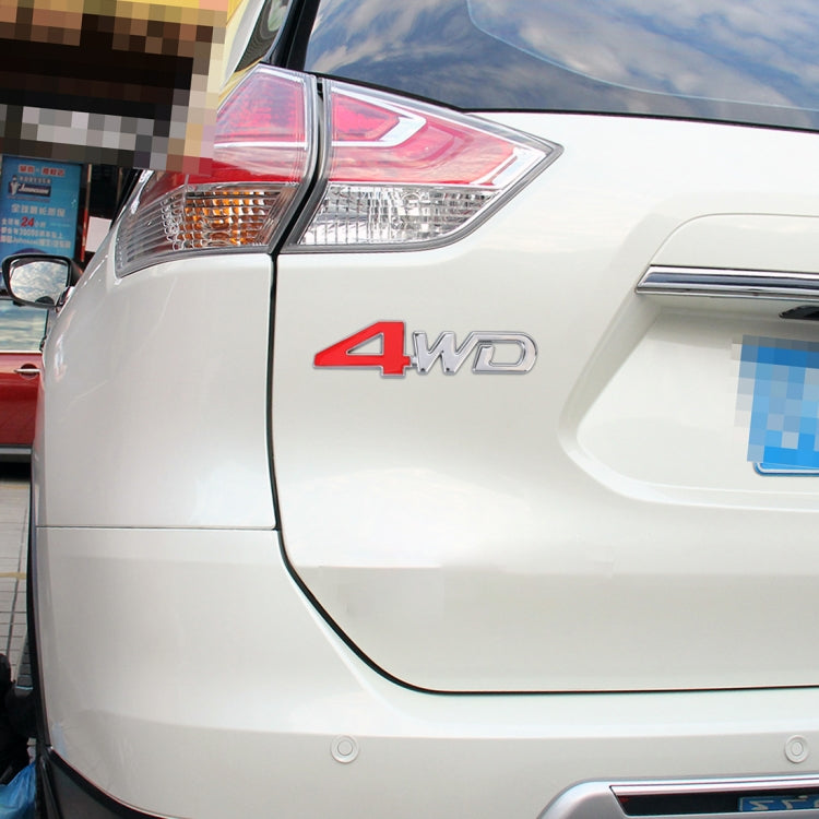 Car 4WD Personalized Aluminum Alloy Decorative Stickers, Size: 13x3.5x0.3cm