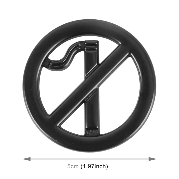 Car No Smoking Sign Personalized Aluminum Alloy Decorative Sticker, Size: 5 x 0.33cm