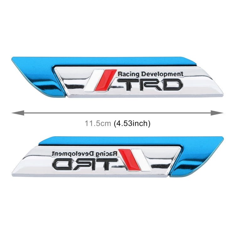 1 Pair Car Racing Development TRD Personalized Aluminum Alloy Decorative Stickers, Size: 11.5 x 2.5 x 0.5cm