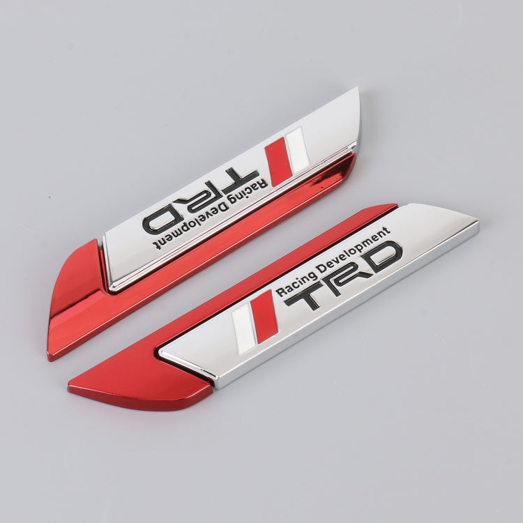 1 Pair Car Racing Development TRD Personalized Aluminum Alloy Decorative Stickers, Size: 11.5 x 2.5 x 0.5cm