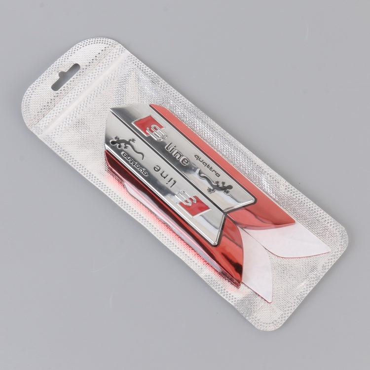 1 Pair Car S Line Personalized Aluminum Alloy Decorative Stickers, Size: 11.5 x 2.5 x 0.5cm
