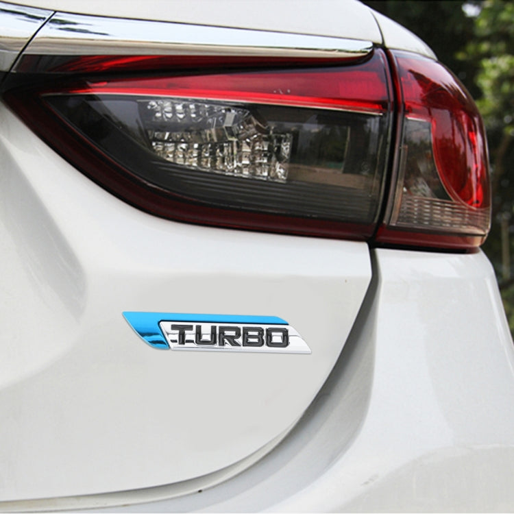1 Pair Car Turbo Personalized Aluminum Alloy Decorative Stickers, Size: 11.5 x 2.5 x 0.5cm